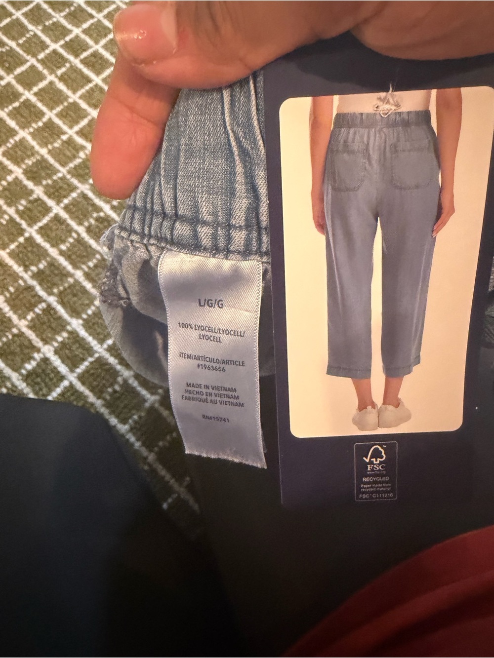 Splendid Light Blue Casual Elastic-Waist women’s capri wide leg Pants - Picture 4 of 4